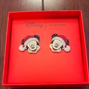 Disney BaubleBar Mickey Mouse Santa Hat Earrings
